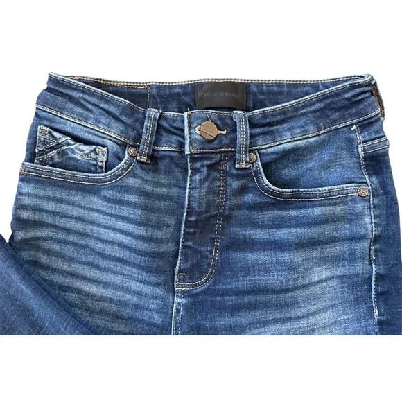 Buckle Black Ankle Skinny Jeans Women Fit No 35 Blue Denim Stretch 25x27 - Picture 9 of 9